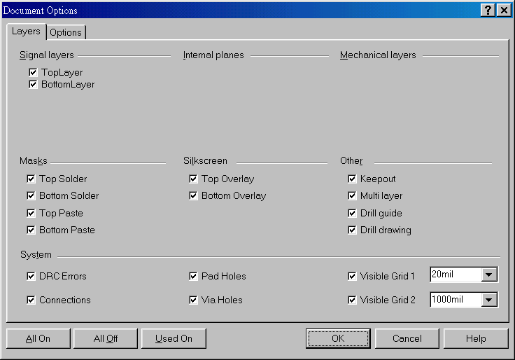在主功能列，Design >> Option，打開(kāi)Document Option設(shè)置環(huán)境