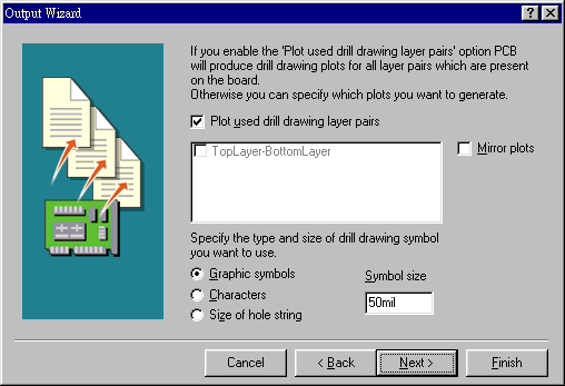 輸出文件精靈再詢問是否要建立鉆孔文件，以及導孔文件？