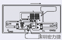 圖2：升壓電路的PCB設計示例。
