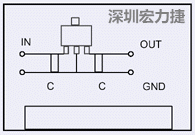 圖3：降壓電路的PCB設計示例。
