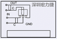 圖3：降壓電路的PCB設計示例。